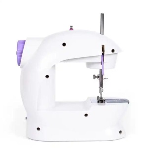 Mini masina de cusut portabila, cu 2 viteze, incarcare la retea sau baterii 4xAA, Alb/Mov - Img 11