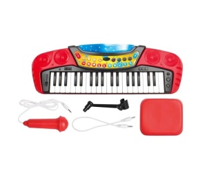 Orga Electronica pentru Copii, 37 de clape, cu Taburet si Microfon, 57x19x58cm - Img 1