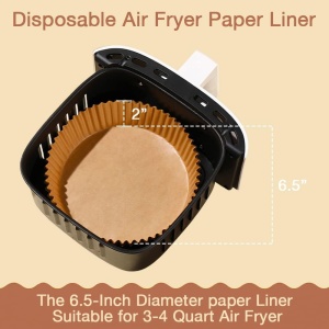 Pachet cu 100 bucati de hartie de copt pentru air fryer, Rezistenta la apa si ulei - Img 5