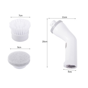 Perie elctrica rotativa, fara fir, 5W, cu 2 capete si incarcare USB Type C, si cablu inclus, pentru curatenie profunda, alb - Img 8