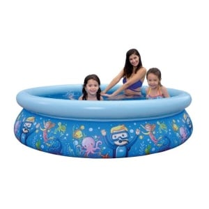 Piscina pentru Copii Lumea Marina cu Scafandri, Bestway, dimensiuni 2.05x0.47 m, albastru-multicolor - Img 1