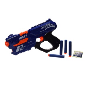 Pistol de jucarie, Max Attack, 4 proiectile din spuma si set de bile gelatinoase, pentru copii 8 ani+, multicolor - Img 2