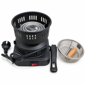 Plita electrica pentru carbuni de narghilea cu aprindere rapida si cos metalic, Putere 500 W, Intrerupător pornire/oprire