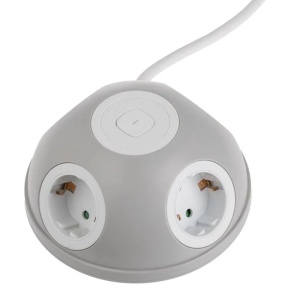 Prelungitor cu 3 prize si 2 porturi USB, 3500W, Lungime 1.2m, Alb - Img 3
