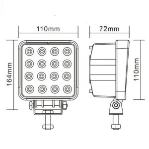 Proiector LED auto, putere 48W, 12V-24V, IP 67, 6500K, 1800Lm, lumina alba rece, negru - Img 6