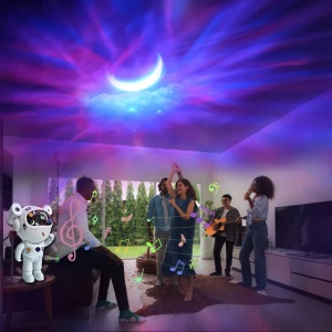 Proiector LED in forma de astronaut, Bluetooth, sunete si lumini, telecomanda - Img 2