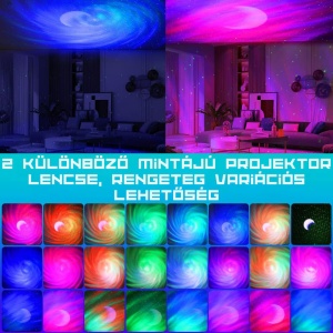 Proiector LED Starry Sky Nightlight cu difuzor Bluetooth, Alb - Img 5
