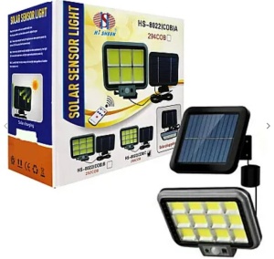 Proiector solar 288LED, 50W, senzor de miscare, HS-8022 telecomanda, 3 moduri de iluminare - Img 1