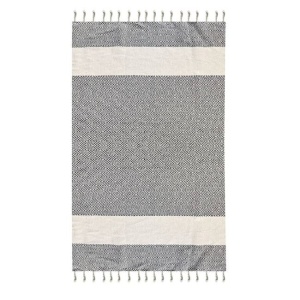 Prosop Hamam pentru Plaja, Model cu Romburi, 180x100cm, Gri