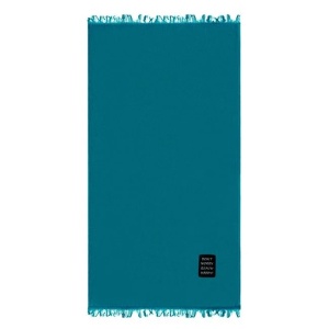 Prosop pentru Plaja, din Bumbac, cu Patch Don't Worry 90x170cm, Petrol