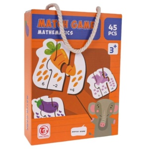 Puzzle matematic cu 45 piese pentru copii 3 ani+, cu animale si fructe, multicolor - Img 1
