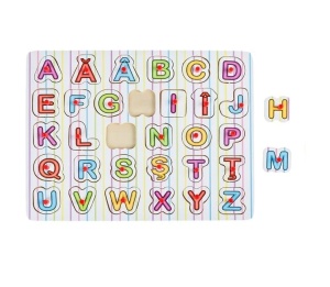 Puzzle tip Alfabet, 31 piese, lemn, 21.5x29.5 cm