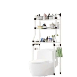 Raft metalic pentru deozitare peste vasul de WC cu 3 polite - Img 1