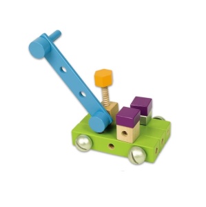 Scaunel de asamblat, din lemn, cu scule, pentru copii de 3 ani+, 20x17x28 cm, multicolor - Img 4