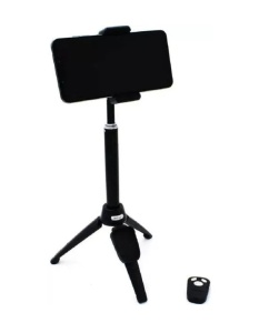Selfie stick si trepied 2 in 1, Bluetooth, compact si universal, negru - Img 4