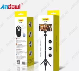 Selfie stick si trepied 2 in 1, Bluetooth, compact si universal, negru - Img 6
