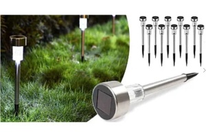 Set 10 lampi solare pentru gradina dimensiune 30 cm cu lumina alba - Img 7