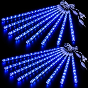 Set 2 Instalatii Luminoase de Craciun, Model Ploaie de Meteori, 16 Turturi LED luminosi, Lungime 80cm, Interconectabile, Rezistente la Temperaturi Scazute - Img 11
