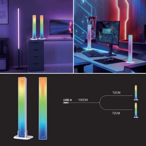 Set 2 lampi LED RGB cu oglinda, 36 LED-uri, 5W, USB, Telecomanda, moduri muzica si efecte dinamice - Img 3