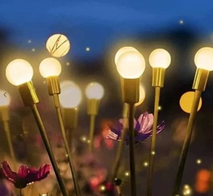 Set 2 Lampi solare LED Alb Cald cu 6 bulbi decoratiune gradina licurici - Img 4
