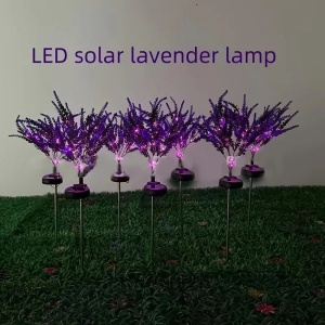 Set 2 lampi solare tip lavanda cu inaltime de 70cm, Senzor de lumina, Protectie IP65 - Img 8