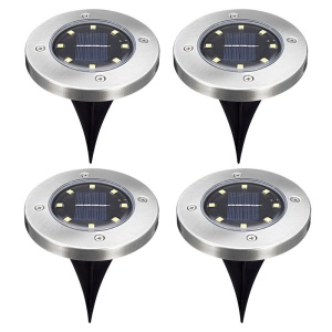 Set 4 lampi solare de gradina tip Spot, Rezistente la apa, Iluminare ambientală pentru exterior