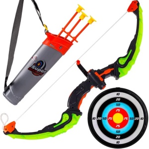 Set arc 60cm si Darts, include tolba cu pozitii pentru sageti su 3 sageti