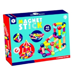 Set cu 46 de piese magnetice de constructie, pentru copii 3 ani+, plastic, usoare si rezistente, multicolor - Img 6
