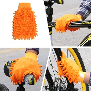 Set cu 5 perii si o laveta din microfibra pentru curatat biciclete, portocaliu - Img 3