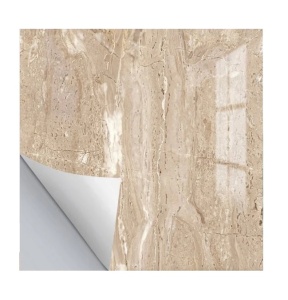 Set cu 5 placi autoadezive decorative, pentru perete, model marmura, din PVC, 60x60cm, negru/alb/crem - Img 7