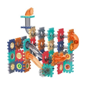 Set de Constructie 125 Piese cu Tuburi si Bile pentru Copii 3+ ani, Blocuri de Asamblat DIY, Multicolor - Img 1