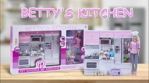 Set de joaca pentru copii Betty's Kitchen cu bucatarie si papusa bucatar, Accesorii incluse, Varsta 3+ ani - Img 2