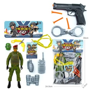 Set de Joaca pentru Copii de 3 ani+, cu Pistol, Catuse, Binoclu si Diverse Accesorii de Politie, Multicolor - Img 2