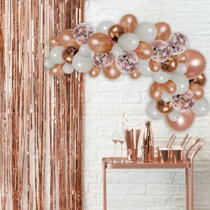 Set Decorare Party cu Baloane, Albe, Roz, Auriu, 70buc - Img 1