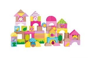 Set forme geometrice pictate, de construit, cu 66 piese pentru copii de 2 ani+ - Img 1