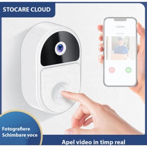 Sonerie video inteligentă wireless, WiFi 2.4GHz, Audio bidirecțional, Vedere nocturnă, Aplicație mobilă - Img 4