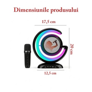Statie smart wireless pentru karaoke, cu microfoan, boxa si iluminare LED RGB, portabila - Img 4