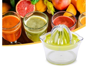 Storcator manual de citrice, din plastic, recipient transparent cu capacitate de 400ml si sita pentru samburi, verde - Img 10