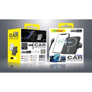 Suport Auto pentru Telefon cu Incarcare Wireless, Reglabil, cu Prindere pe Grilajul de Ventilatie - Img 1
