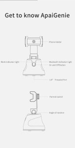 Suport Automat pentru Telefon cu Tracking, Camera, Difuzor, Bluetooth, 360°, Portabil, Negru - Img 15