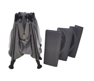 Tarc Patut cu Fereastra pentru Copii, 0+ani, material lavabil, 120x65x78cm, gri - Img 5