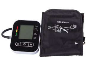 Tensiometru electronic pentru brat, cu ecran LCD, arata artitmia, functioneaza cu baterii, alb cu negru - Img 2
