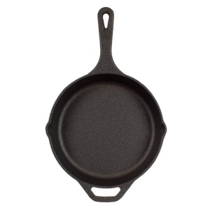 Tigaie rotunda din fonta cu diametrul 26x5.3cm, Negru - Img 2