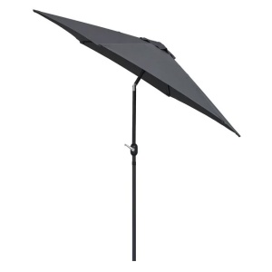 Umbrela de gradina cu mecanism manual si ventilare anti-vant, Inaltime 2.7m , Culoare Gri