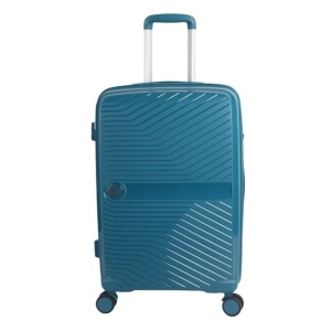 Valiza Tip Troler de Calatorie, Petrol, cu Dungi Reliefate, 58L - Img 2