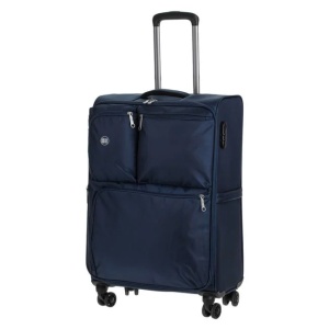 Valiza - Troler cu buzunare exterioare, Capacitate 83L, Albastru