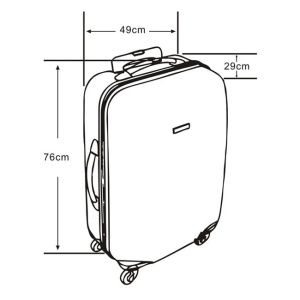 Valiza - Troler, Model cu dungi reliefate, Capacitate 87L, Culoare Gri Metalizat - Img 7