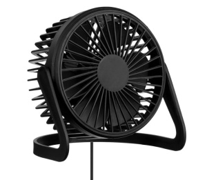 Ventilator de masa cu incarcare USB, Dimensiune 14x11x15cm, Negru