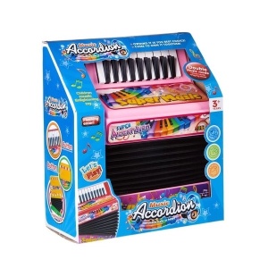 Acordeon pentru copii de 3 ani+, cu baterii, manual sau automat, 20x10x28 cm, multicolor - Img 3