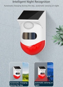 Alarma cu detector de miscare PIR, Incarcare solara sau USB, Protectie IP65, Telecomanda - Img 14